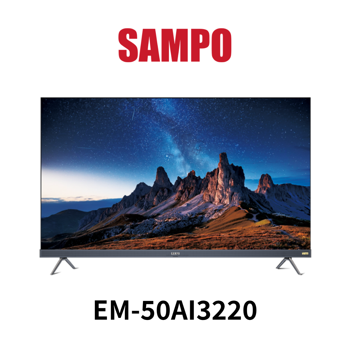 聲寶 |50吋4K新轟天雷液晶顯示器EM-50AI3220 (含運送+桌上型安裝+舊機回收 *樓層費另計)