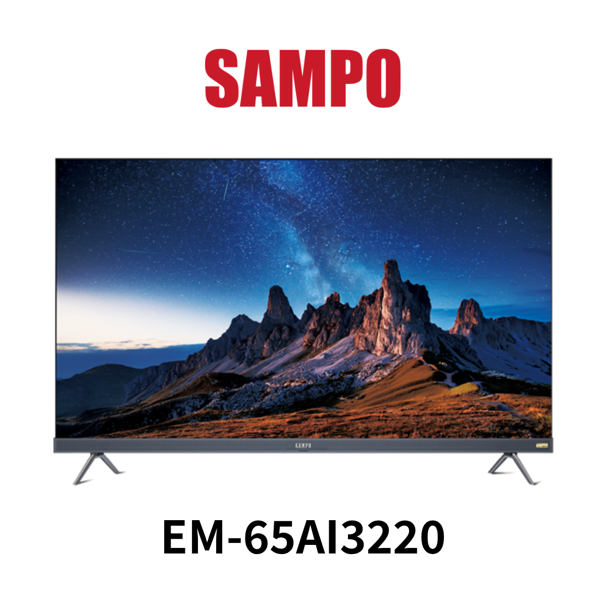 聲寶 |65吋4K新轟天雷智慧聯網顯示器EM-65AI3220 (含運送+桌上型安裝+舊機回收 *樓層費另計)